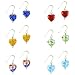 Jewelry : 6 Murano Glass Millefiori Sterling Silver .925 Heart Earring Set