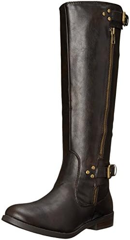 Wild Pair Women's Everson Motorcycle Boot, Dark Brown, 5.5 M US
