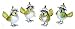 Spring Bird with Flower Hats & Metal Feet - Set of 4