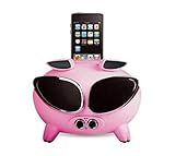 Amethyst SuperPig Sounddock für Apple iPod/Apple iPhone pink/silber