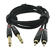 Connect Research CRE4751 Cordon RCA mono m�le Jack 6,35 mm 1,2 m Noir