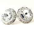 Framed Swarovski 15mm Clear Crystal Earrings Fashion Jewelry