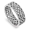 Sterling Silver Plain Rings - Face Height: 8mm - Sizes: 9-14