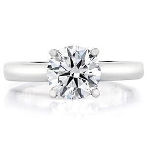 1.20 HSI1 GIA Round Diamond Platinum Ring Triple EX