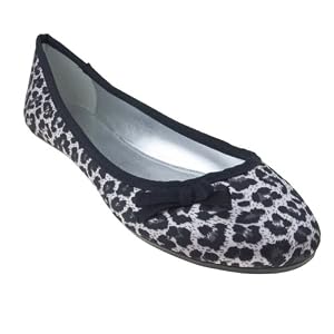 Buy Capelli New York Ladies Leopard Satin Casual Flat W  Metallic Pu Lining