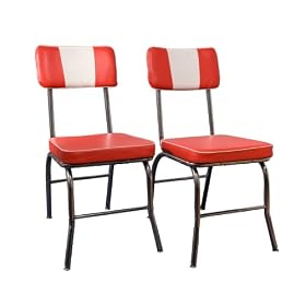 Brimingham Retro Dining Chair (Set of 2), Red by TARGET MKTG