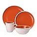 Rachael Ray Rise Stoneware 16-Piece Dinnerware Set, Orange