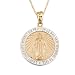 14k Two Tone Gold Virgin Mary Miraculous Round Medal Necklace, 18