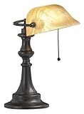 Kichler Lighting 70407 Clayton 14.5-Inch Portable Desk Lamp, Bronze with Beige Marble Swirl Glass