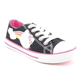 Hello Kitty Little Girls Black with Glitter Accents Canvas Sneakers Styled Shoes – Size 3