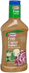 Kraft Free Caesar Italian Fat Free Dressing, 16-Ounce Plastic Bottles (Pack of 6)