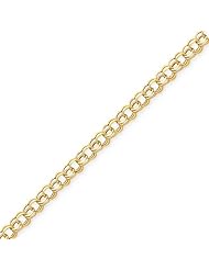 14k Lite 5mm Double Link Charm Bracelet