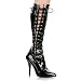 SEDUCE5 Inch Side-Slit Stretch Knee Boot, Side Zip Black Stretch Patent Pleaser