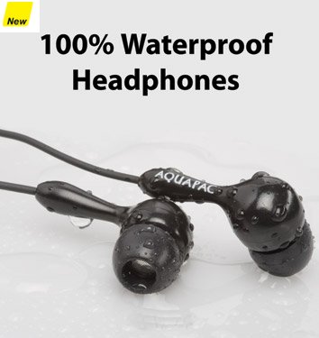 Aquapac Waterproof  Submersible Headphones with In the Ear Design  3.5mm plug  Depth to 30ft   10m