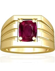18K Yellow Gold Cushion Cut Ruby Solitaire Ring