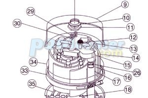 Pool Filters & Media Stores: PENTAIR FILTER TOP, NSP-36 - NSP72 - 191821