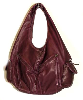 Bueno Brown Distressed Keyhole Hobo Handbag Handbags