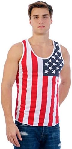 Patriotic American Flag Men's TANK BLack Medium