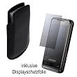 Trend Etui Handytasche Samsung SGH i900 i900v Omnia & Displayschutzfolie, Vorderseite extra gepolstert & samtartiges Innenfutter