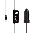 Mpow Streambot Oval FM Transmitter Wireless radio car kit with 3.5mm Audio Plug, Car Charger Adapter