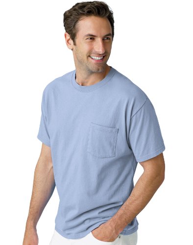 Hanes TAGLESS 6.1 Short Sleeve Tee with Pocket Ash S Hanes TAGLESS 6.1 Short