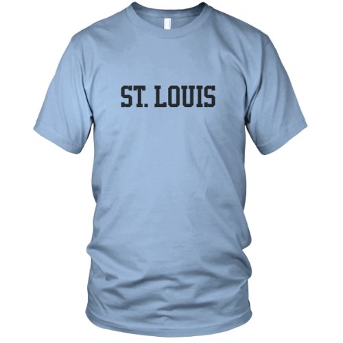 St._Louis Collegiate Fine Jersey T-Shirt (Black), Baby Blue, L