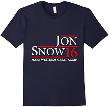 Men's Jon snow 16 make westeros great again t shirt Large Navy