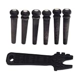 Pickboy Exotic Natural Series Bridge Pin set, Horn, 6 pins with puller