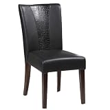Powell Furniture Black Faux Leather Parsons Chair