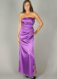 Silky Strapless Rhinestone Trim Formal for Bridesmaid Formal Prom