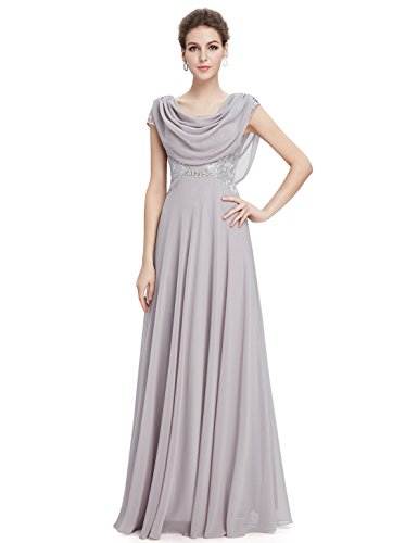 Ever Pretty　レディース　フリルネック　ビジュー付け　スリムライン　エレガント　結婚式　二次会　お呼ばれ　パーティードレス　フォーマル　演奏会　ロングドレス09989