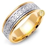 ARLEN 14K Two-Tone Gold Celtic Springs Wedding Band Ring