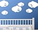 StikEez White Cute Hapy Clouds 6-Pack Fun Wall Decals