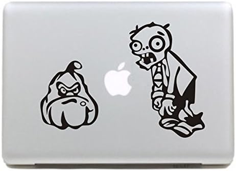 NetsPower® Creative Pattern Design Vinyl Decal Sticker Power-up Art Black for Apple MacBook Pro/Air 13" 15" Inch - Plants VS Zombies
