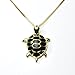 Gold Plated Sterling Silver Charcoal Chinese Jade Turtle Pendant