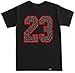 FTD Apparel Men's Red 23 Cement print black T shirt