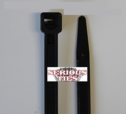 Serious Ties - 8 Inch Moderate Duty Cable Ties - 120 Pound Tensile Strength - UV Resistant Black (100 Pack, UV Resistant Black)