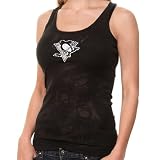 NCAA Pittsburgh Penguins Ladies Black Epic Burnout Sleep Tank Top (Medium)