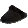 Staheekum Women's Fur Scuff Slipper,Black,9 M US