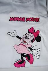 Embroidered Minnie Mouse T on White shirt Child S (6-8)