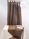 RIDEAU A PATTES 140x250 cm ENZO CHOCOLAT Effet Soie Sauvage