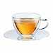 BODUM Mezzo Veneziano Thermal 6.4-Ounce Coffee Cup with Stainless Saucer, Set of 2