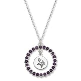 NFL Minnesota Vikings Necklace W/ Purple Crystal Wreath