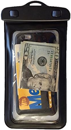 Waterproof XL Case Bag Compatible with iPhone 6, 6 Plus, 5S 5C 5 4S | Samsung Galaxy S6, S6 Edge, S5, S4, S3 | Credit Card Wallet Money Keys and more | Keep Valuables Dry with our XL Bag (Black)