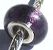 Murano Style Glass Silver Foil Lampwork Bead Fits Pandora Lavender Purple 14mm (1)