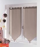 Paire voile � pompon LUMINEA2x60/120cm Coloris TAUPEPr�t � poser.Existe dan