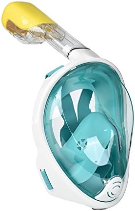 180° Snorkel Mask for Adults and Youth. Full Face Design with Anti-fog and Anti-leak Technology. (Green, S/M)