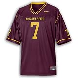 Arizona State Sun Devils Number 7 Youth Replica Football Jersey - Maroon