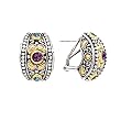 925 Silver, Blue Topaz & Amethyst Earrings with 18k Gold Accents (1.30ctw)