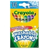 Washable Crayon, Crayola, 16 Ct., Regular Size, Assorted Colors, Tuck Box BIN526916